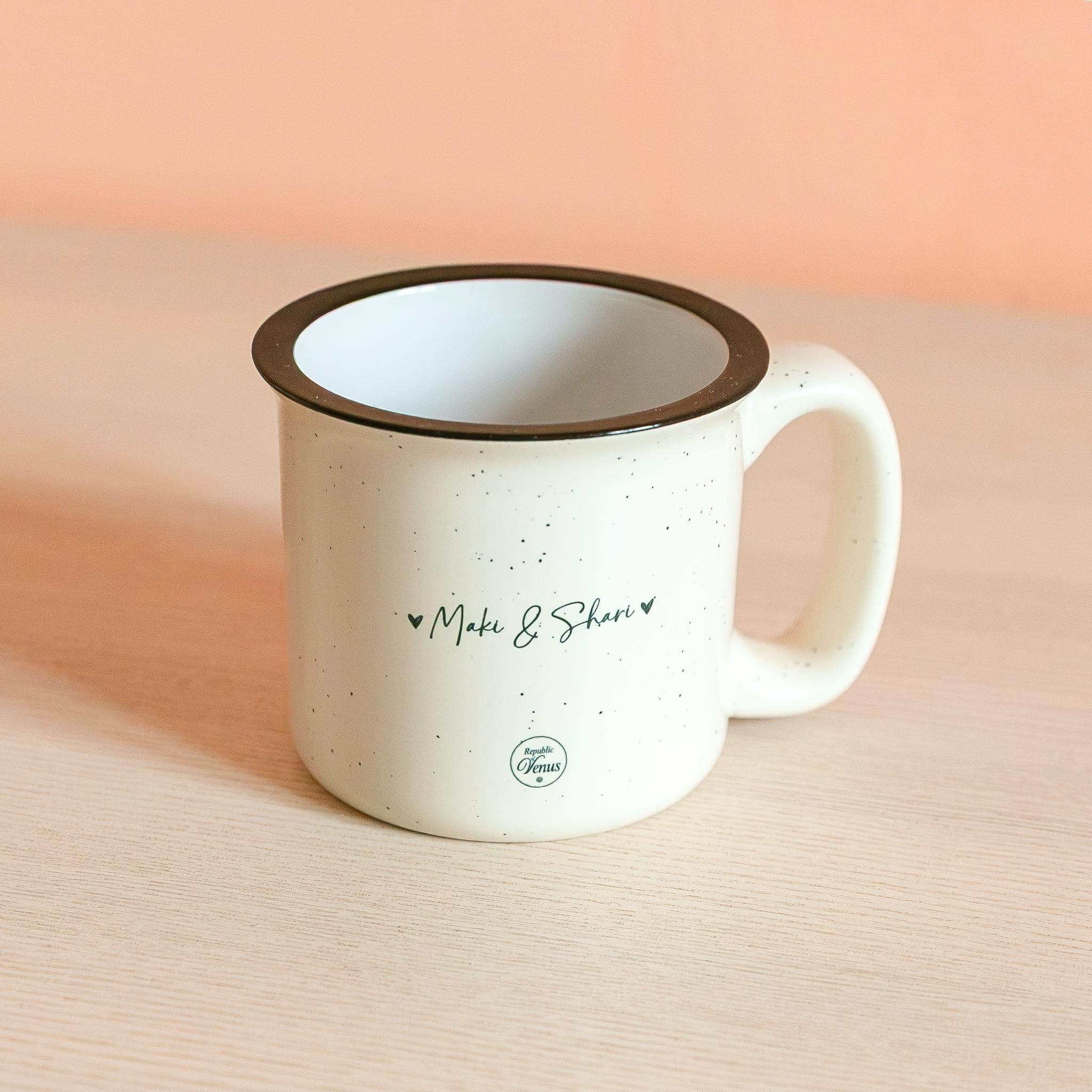 Couples coffee mug with fish illustration