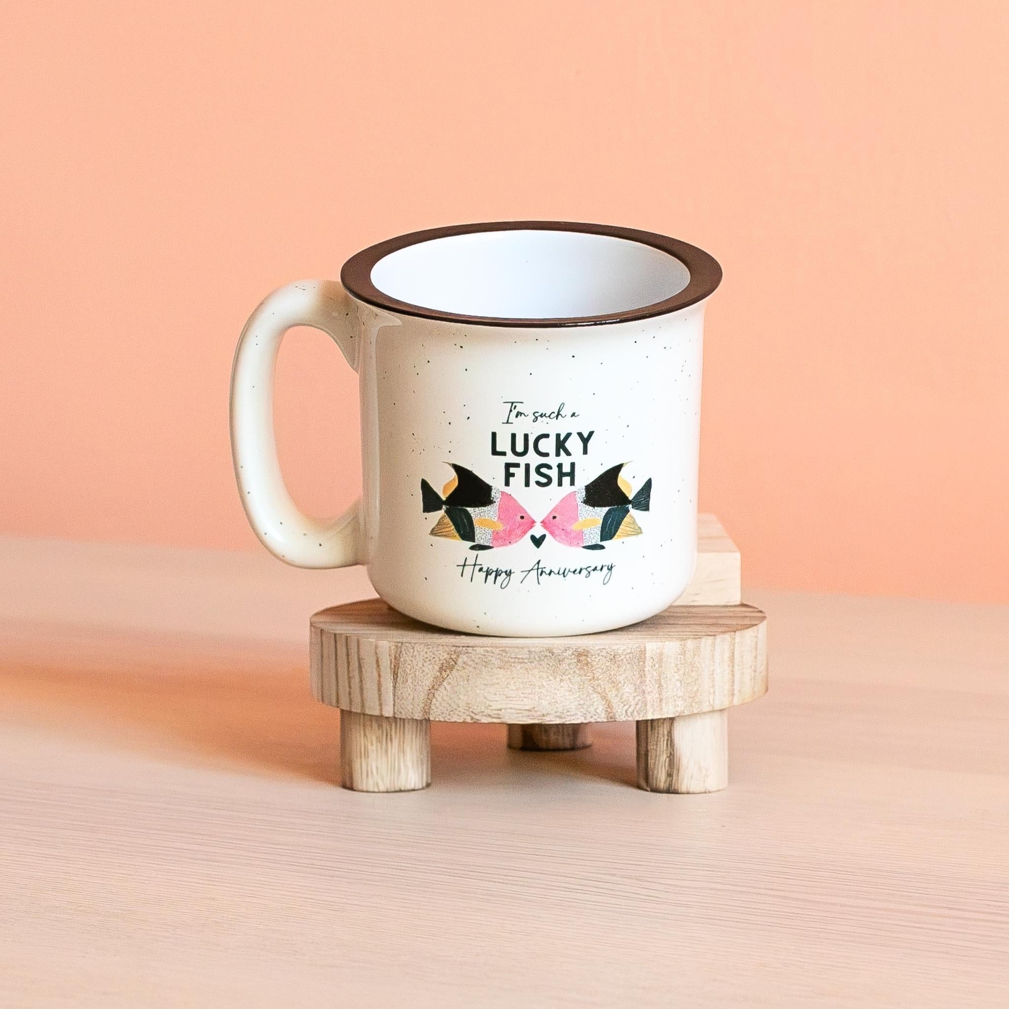 Romantic ceramic camp mug for couples
