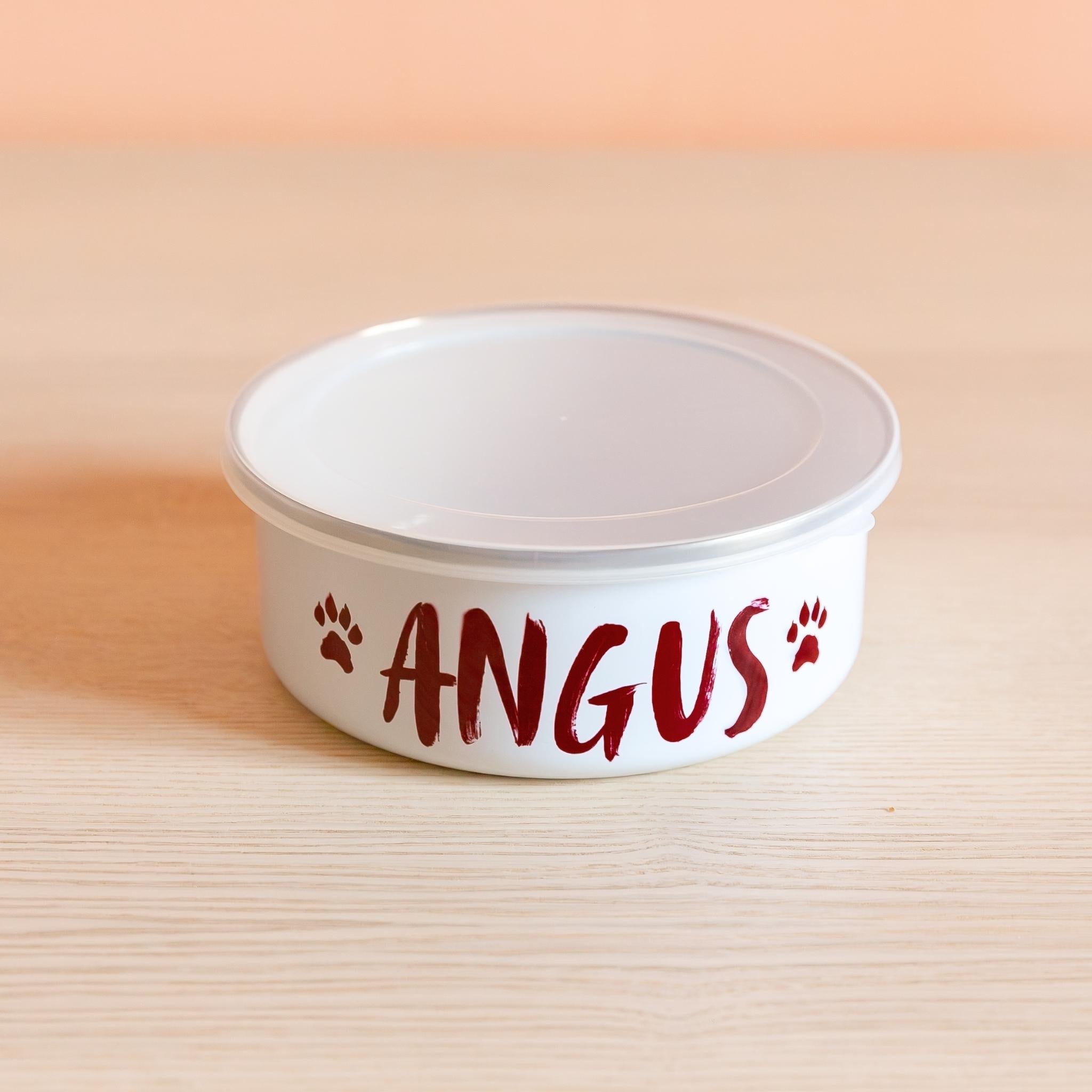 Republic of Venus™ personalized dog travel bowl with lid