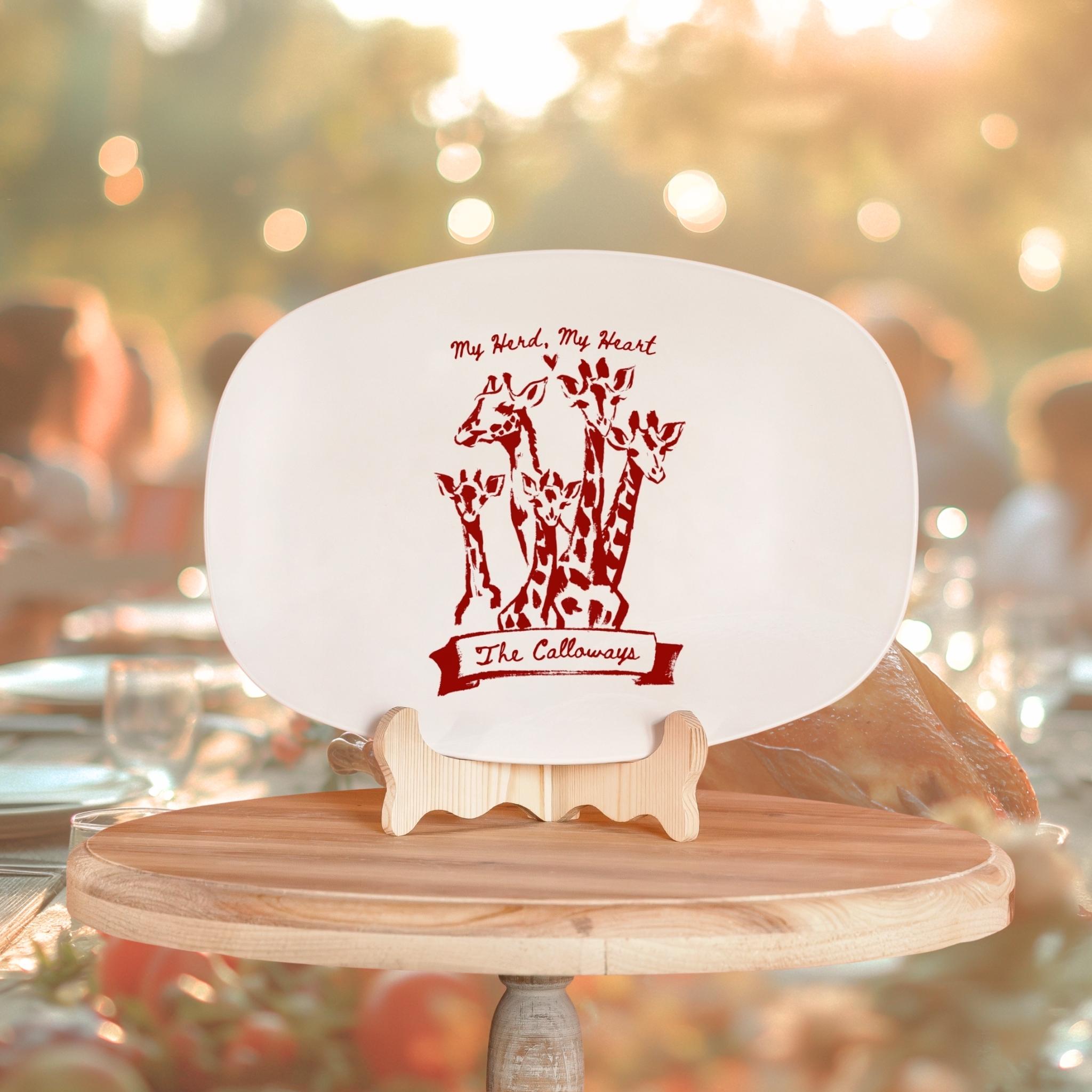 Personalized Family Serving Platter – Custom Name Oval Plate for Christmas, Thanksgiving & Gatherings