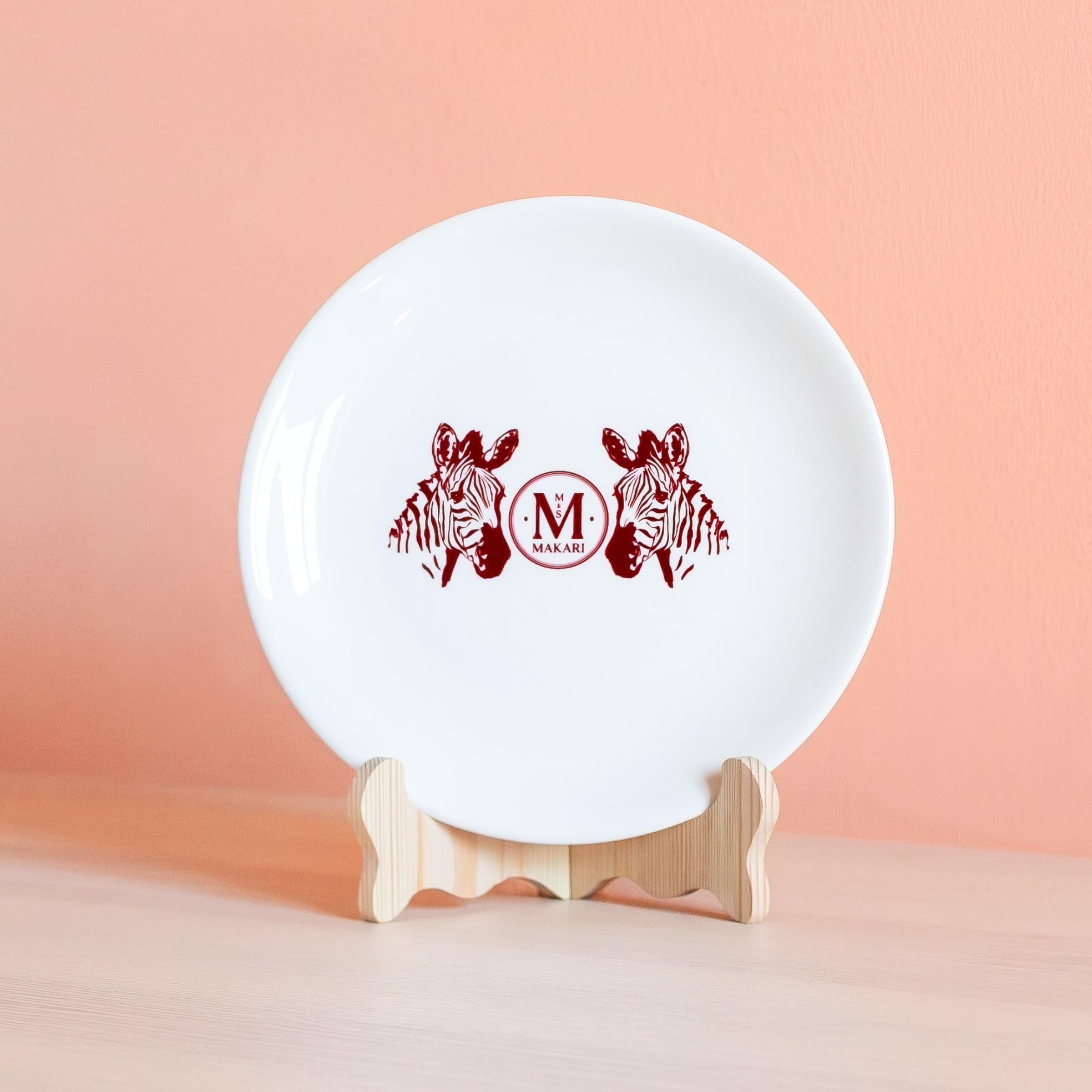 Custom Zebra Anniversary Plate