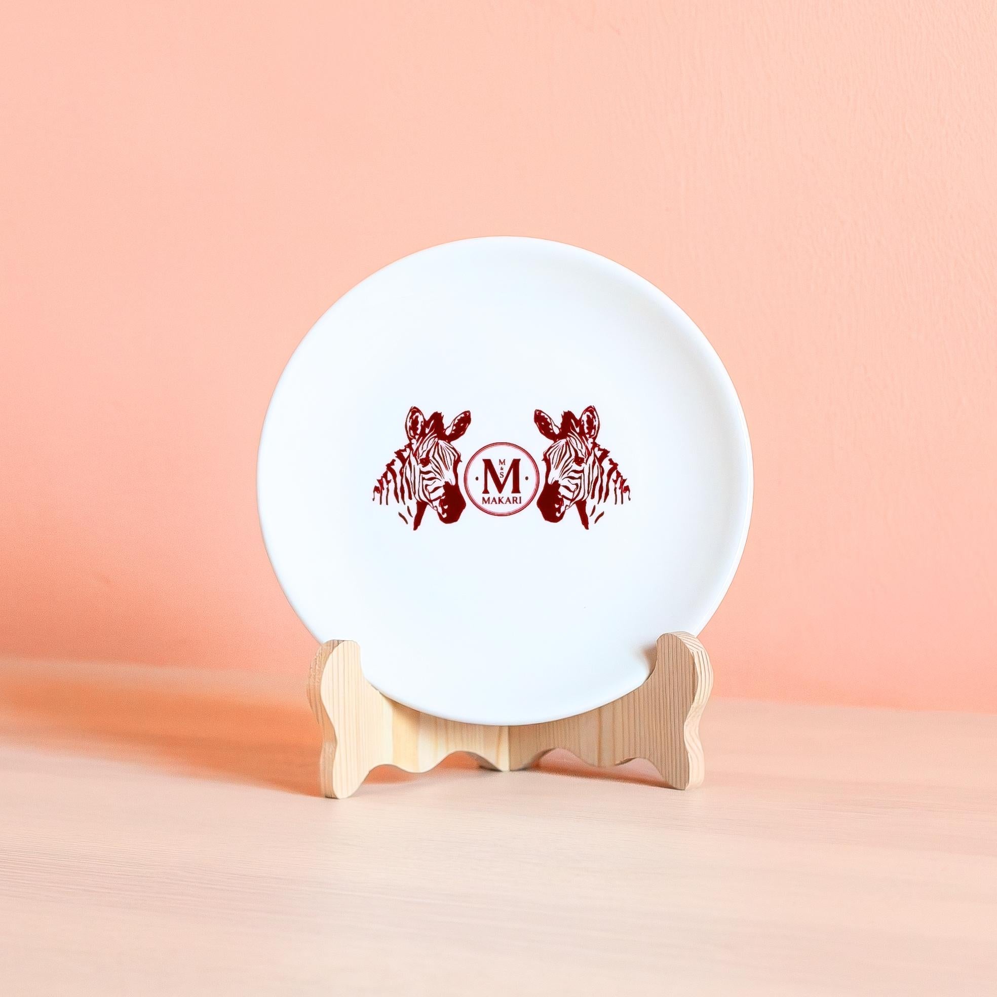 Personalized Zebra Family Keepsake Plate 8 inch