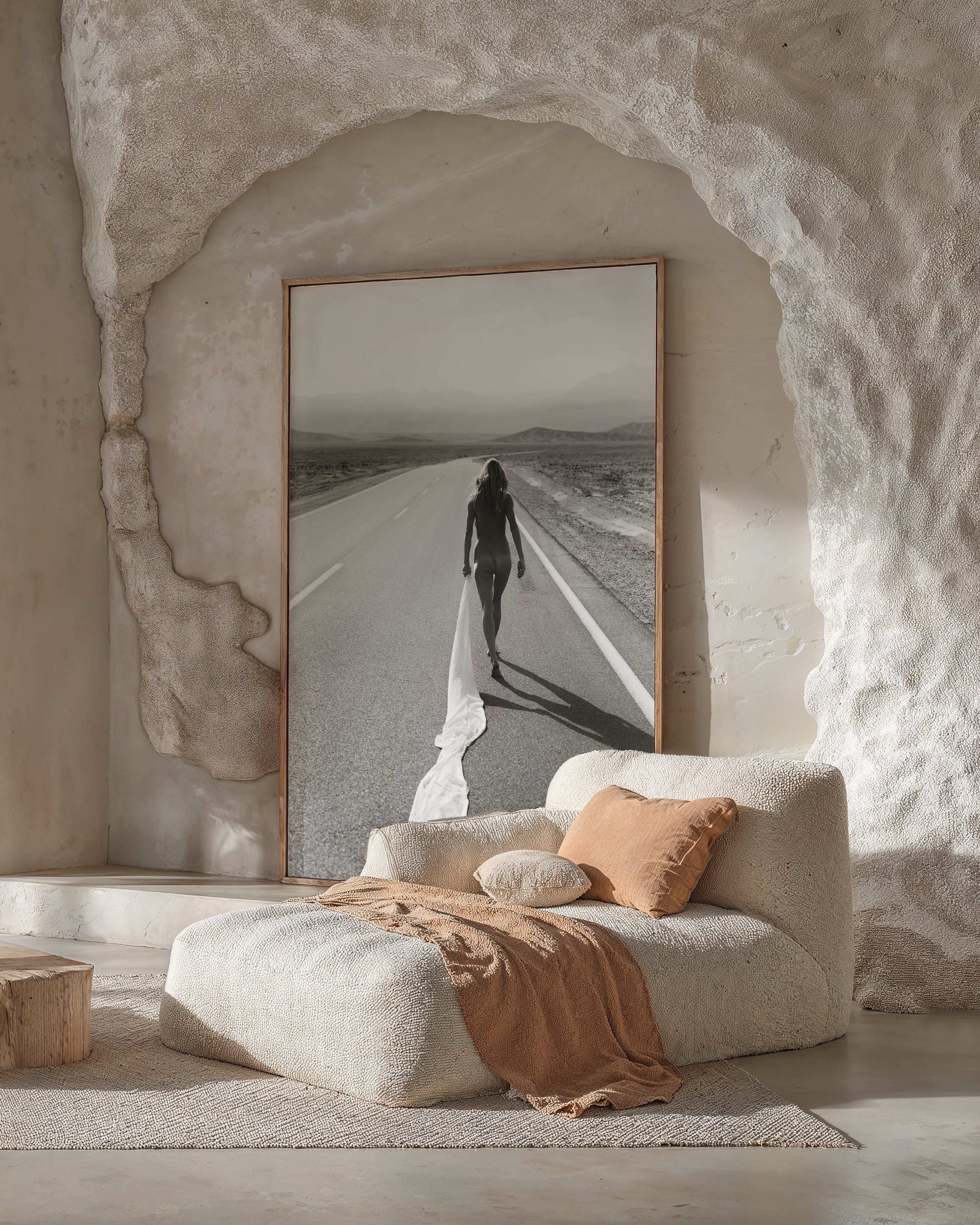Death Valley Nude Canvas Wall Art – Black & White Desert Photography
