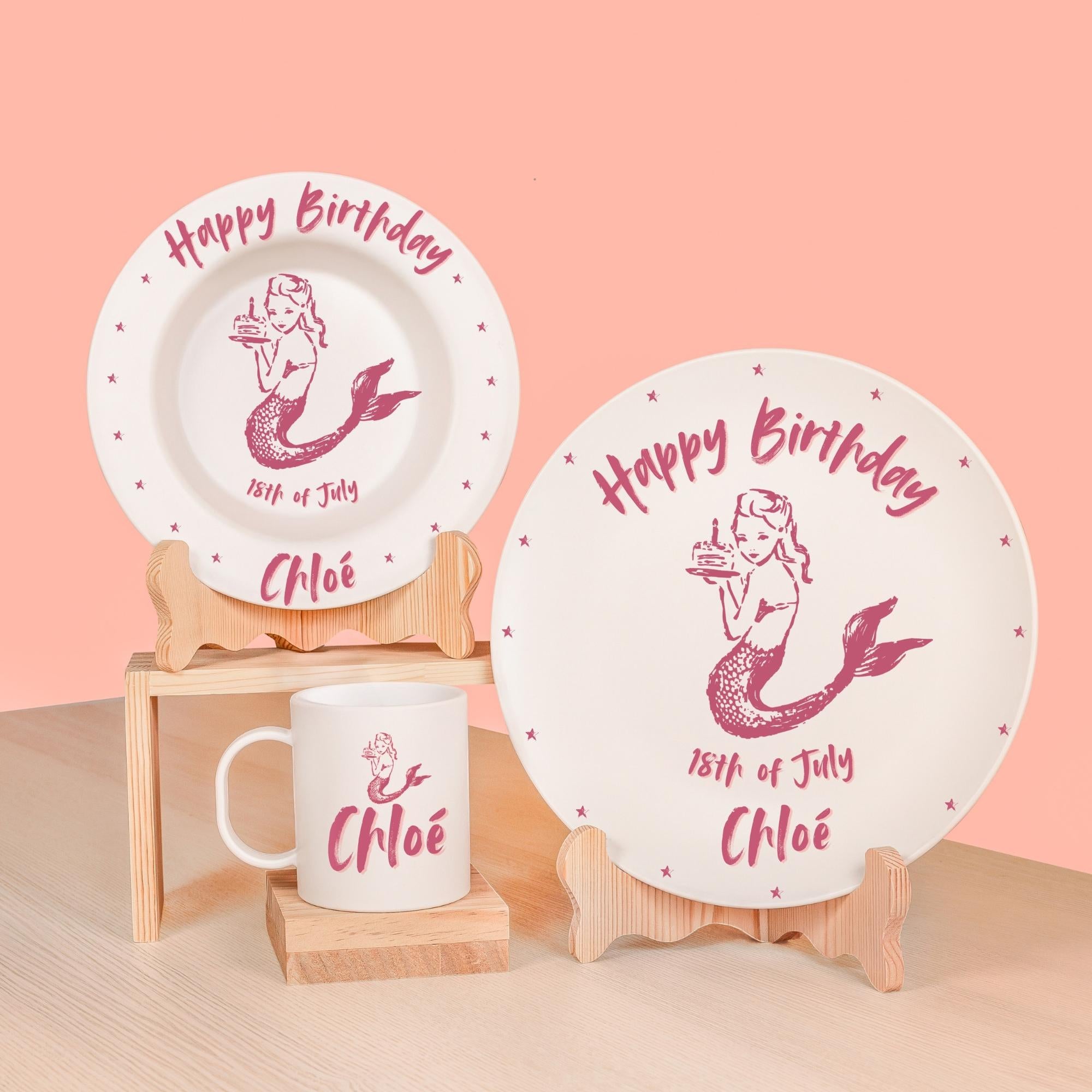 Personalized Kids' Tableware – Birthday Mermaid Set