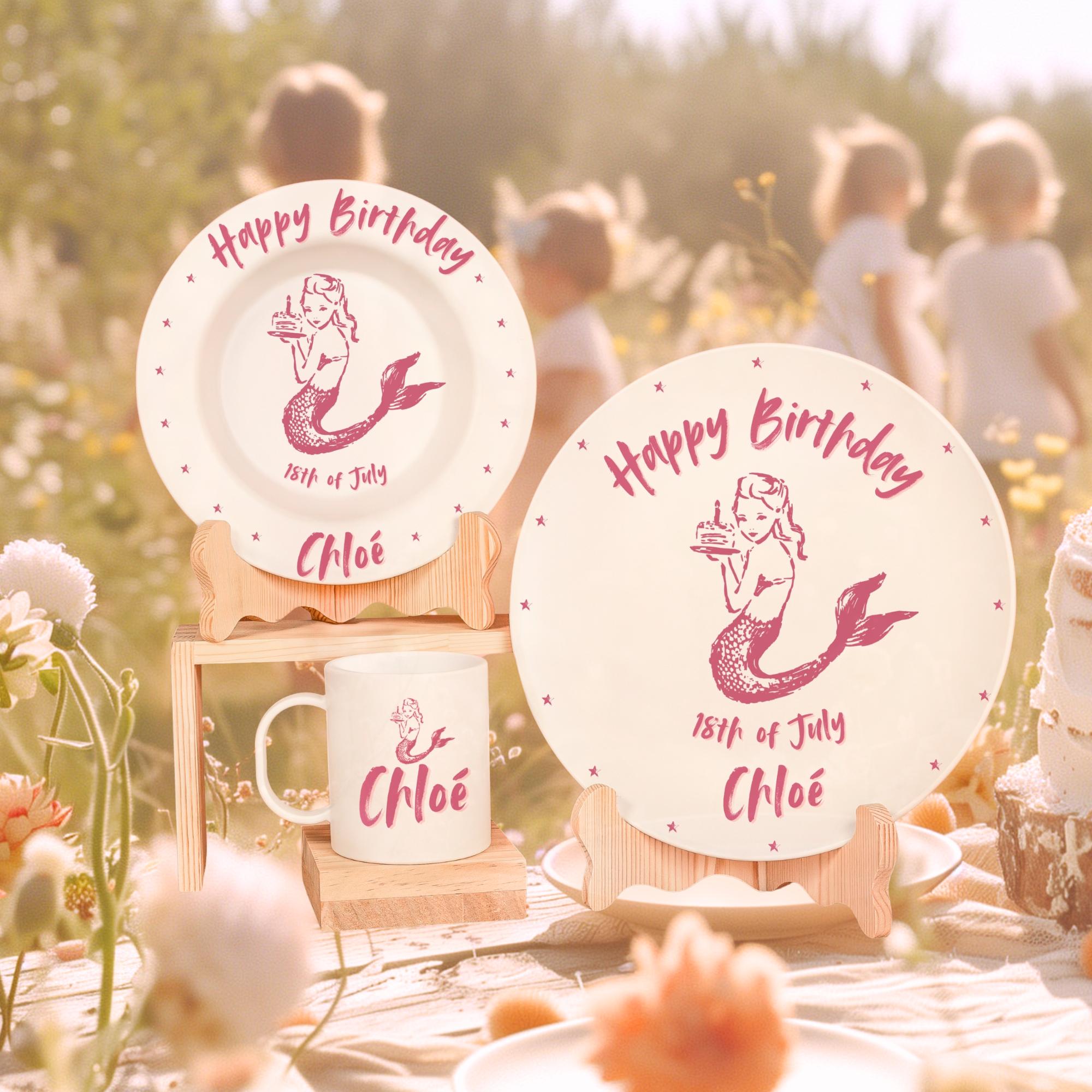 Personalized Kids' Tableware – Birthday Mermaid Set